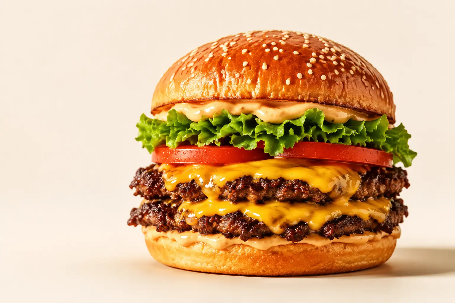 Premium double smash cheeseburger